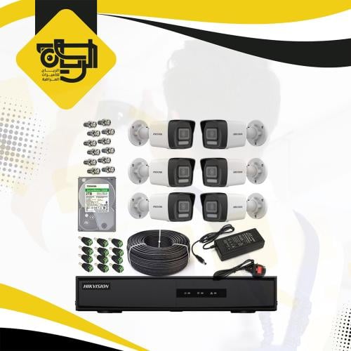 6 كاميرات 5 ميجابكسل مع DVR وهارد 2 تيرابايت وكابل...