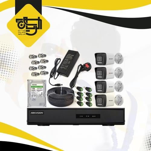 4 كاميرات 5 ميجابكسل مع DVR وهارد 1 تيرابايت وكابل...