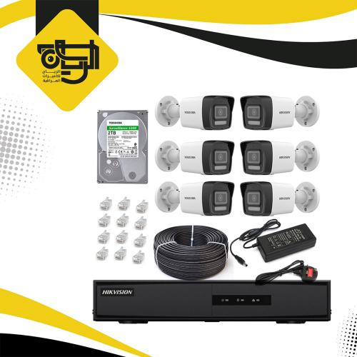 6 كاميرات IP بدقة 2 ميجابكسل مع NVR وهارد 2 تيرابا...