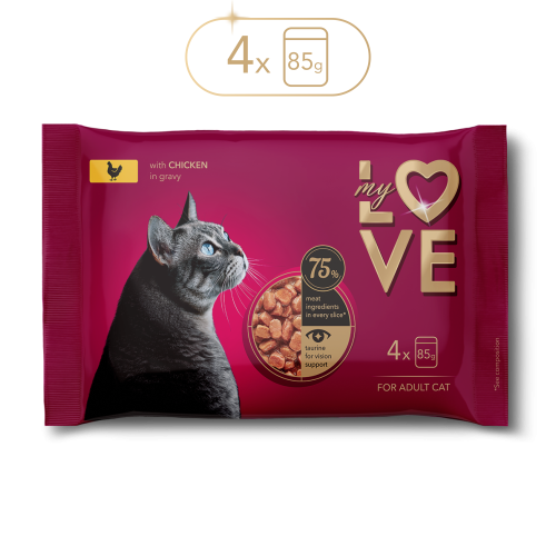 ماي لوف - MyLove - مجموعة اظرف طعام رطب للقطط بالد...