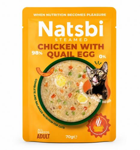 Natsbi Cat Food - Steamed Chicken & Quail Egg Wet...