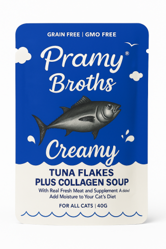 برامي - شوربة مرق بشرائح التونة مع الكولاجين للقطط...