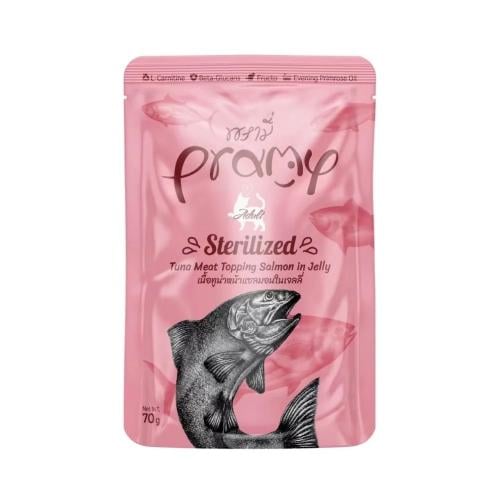 برامي أظرف طعام رطب للقطط المعقمة تونا وسلمون في ا...
