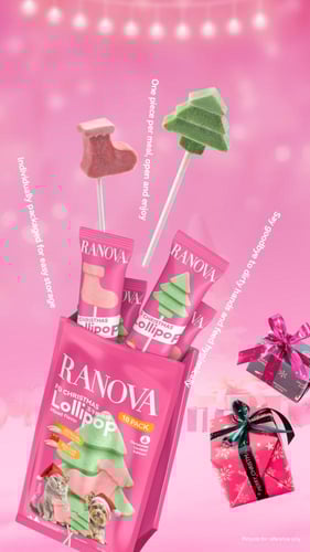 رانوفا - مصاصة لولي بوب للقطط والكلاب مجففة بالتجم...