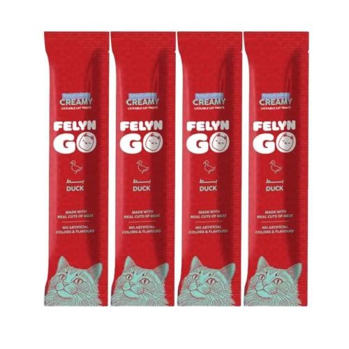 فيلاين قو مكافات كريمية للقطط بالبط Felyn Go 4x15g