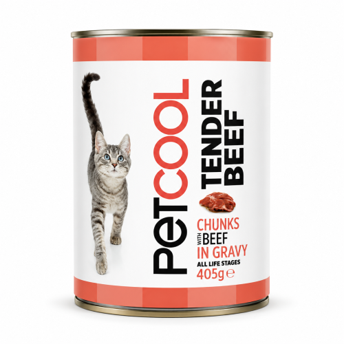بيت كول PetCool معلبات طعام رطب للقطط بقطع اللحم ف...