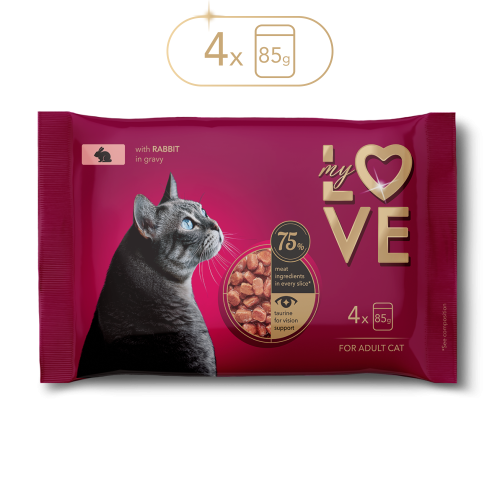 ماي لوف - MyLove - مجموعة اظرف طعام رطب للقطط بلحم...