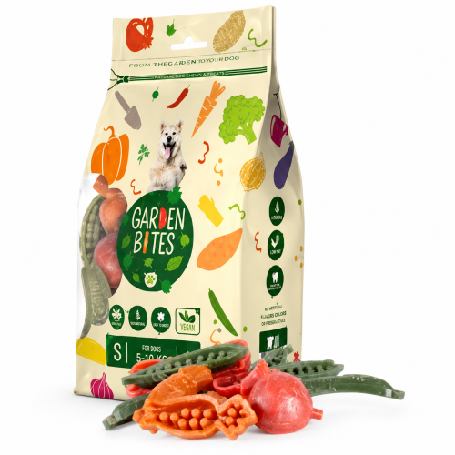 Garden Bites Veggie Buddies Dog Treats Size S - 6cm | 18 Vegan Dental Treats