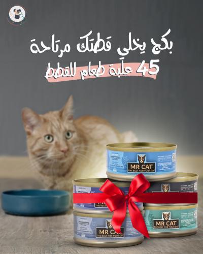 بكج الراحة - 45 معلبات طعام رطب مستر كات