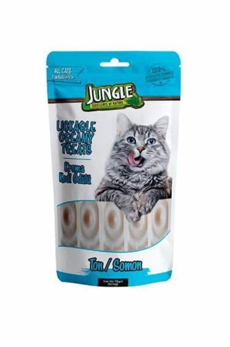 جنغل مكافآت كريمية للقطط بالسلمون - 5 حبات