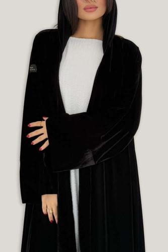 Black Korean velvet abaya