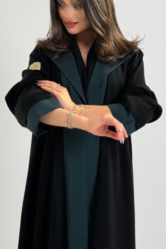 Black practical crepe embroidered lines culottes