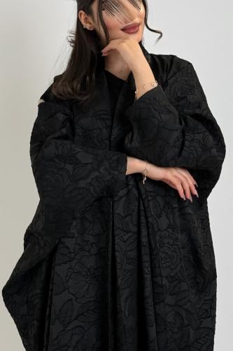 Half abaya with floral Beshteer