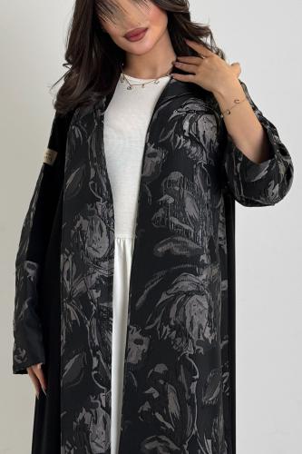 Black crepe with Feteet Jacquard Klosh