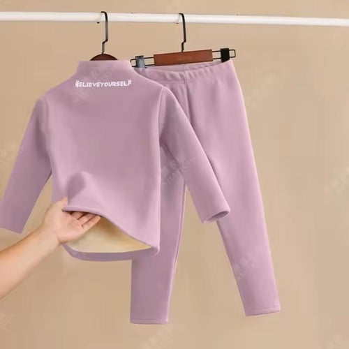 طقم بيجامات وبناطيل مطبوع عليها أحرف للأطفال ، ياق...