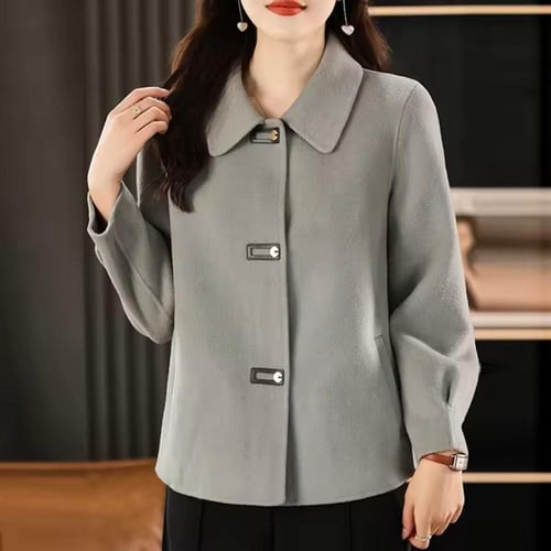 معطف قصير من الصوف قابل للانعكاس للنساء