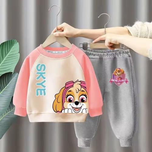 كنزة رياضية للأطفال بطباعة كارتونية ، توب وبنطلون