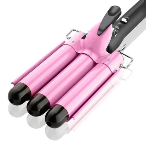 جهاز تكسير الشعر الثلاثي من جلوري بيوتي لون وردي