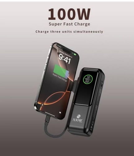 شاحن متنقل زوم بلس 20,000 ملي أمبير 100 واط ممتاز...