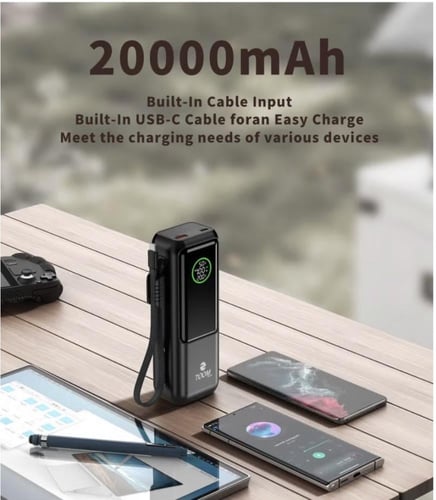 شاحن متنقل زوم بلس 20,000 ملي أمبير 100 واط ممتاز...