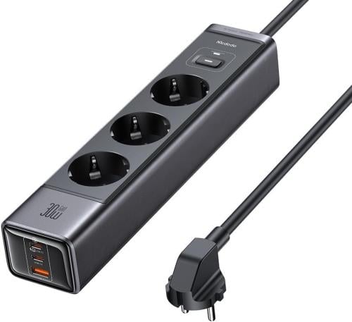 مشترك كهرباء Mcdodo 6 في 1 GaN 30W – شاحن متعدد USB-C مع حماية كاملة
