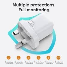 شاحن JOYROOM 30W سريع بمنفذين (USB-C + USB-A) – PD...