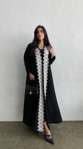 White lace abaya