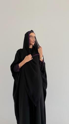 Lavender embroidered abaya