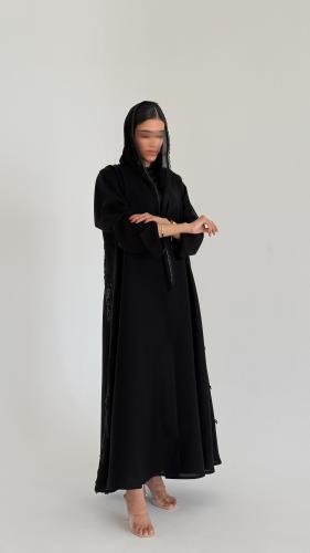 Black lace abaya