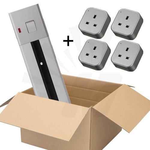 بكج توصيلة مسار رمادي مع اربع افياش رمادي