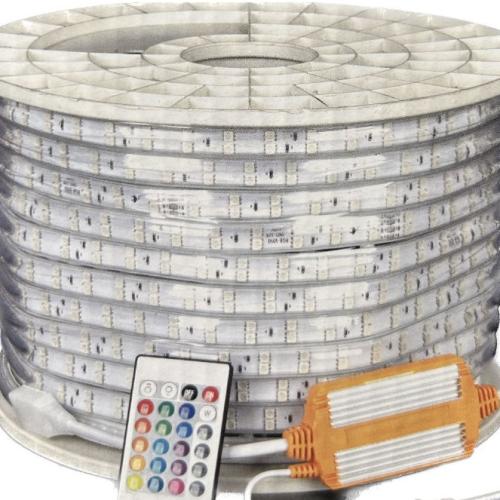 شريط اضاءة لاسلكي باضاءة RGB وتحكم عن بعد دبل عدسا...