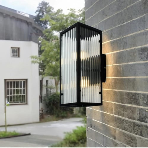 ابليك جداري مودرن زجاجي مزوج أسود E27