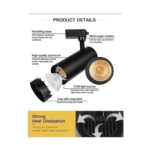 كشاف ليد مجرى تراك لايت اسود 40 واط