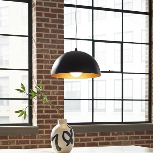 علاقي مودرن اسود مع ذهبي E27 لمبة