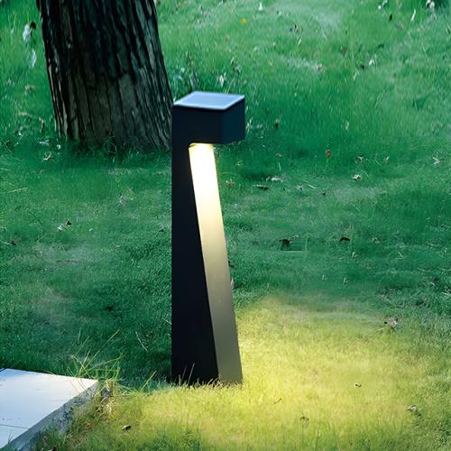 عمود حدائق مربع مائل اسود GU10