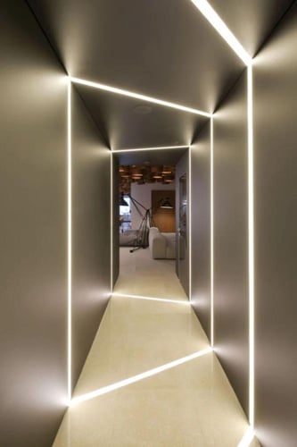 مجرى انارة مخفية داخل السقف أو الحائط مع شفة جانبي...