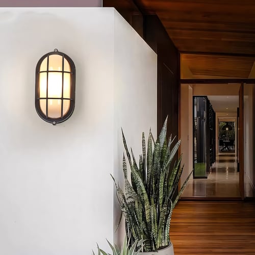 مصباح بيضاوي اسود مقاوم للانفجار ومقاوم للبخار للس...