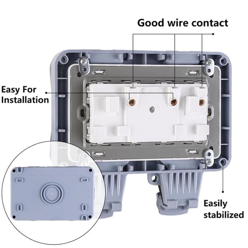 غطاء مفتاح مقاوم للماء IP66 (صندوق مقبس مزدوج بالل...