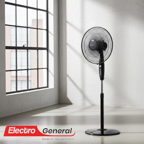 مروحة ستاند الكترو جنرال 16 بوصة 3 سرعات 5 شفرات F...