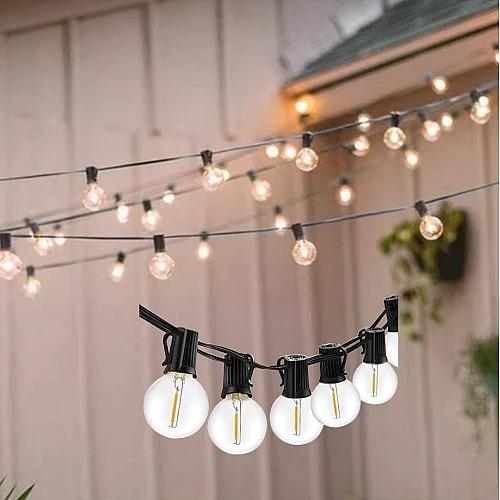 إضاءة عقد اسود مع لمباتها E12 طول 20 متر