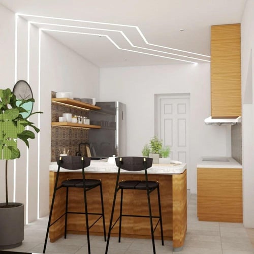 مجرى شريط ليد عرض 2.3 سم عمق 2.67 سم أسود طول 3 مت...