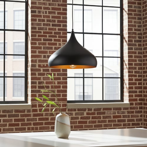 علاقي نجف اسود وذهبي انيق قاعده E27 قطر 30cm