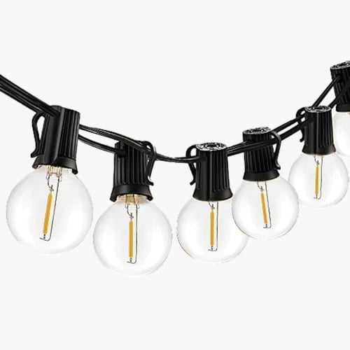 إضاءة عقد اسود مع لمباتها E12 طول 20 متر