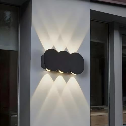 لمبات جداري مع كشاف بوابة ثلاثي من الجهتين 6W مقاس...