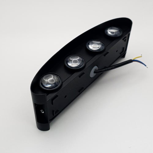 كشاف بوابة اسود اضاءة صفراء رباعية بحجم 22 سم في 8...