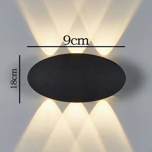 ابليك اضاءة ليد جداري خارجي اسود 3 عدسات في كل اتج...