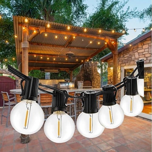 إضاءة عقد اسود مع لمباتها E12 طول 10 متر