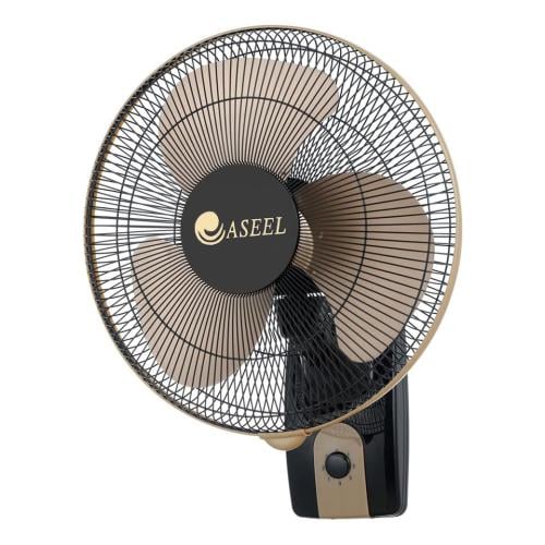 مروحة جدار من اصيل بمقاس 16 بوصة باللون الذهبي و ا...