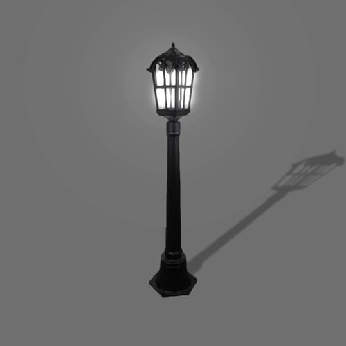 فانوس حديقة مفرد اسود 1 متر E27