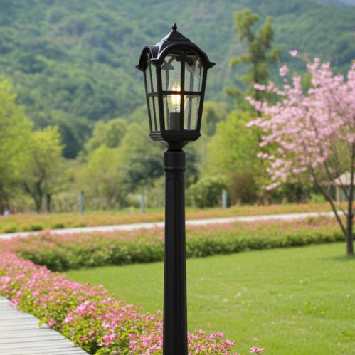 فانوس حديقة مفرد اسود 1 متر E27